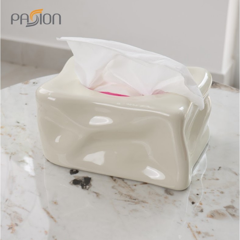 Hộp Đựng Khăn Giấy Marshmallow Gốm Sứ Cao Cấp Phong Cách Châu Âu Sang Trọng