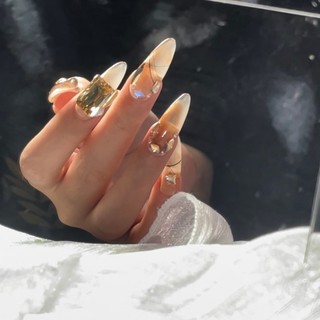 NANTY Nailbox thiết kế màu thạch cam đính đá M410