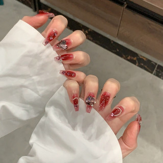 NANTY Nailbox thiết kế màu đỏ đính đá M411
