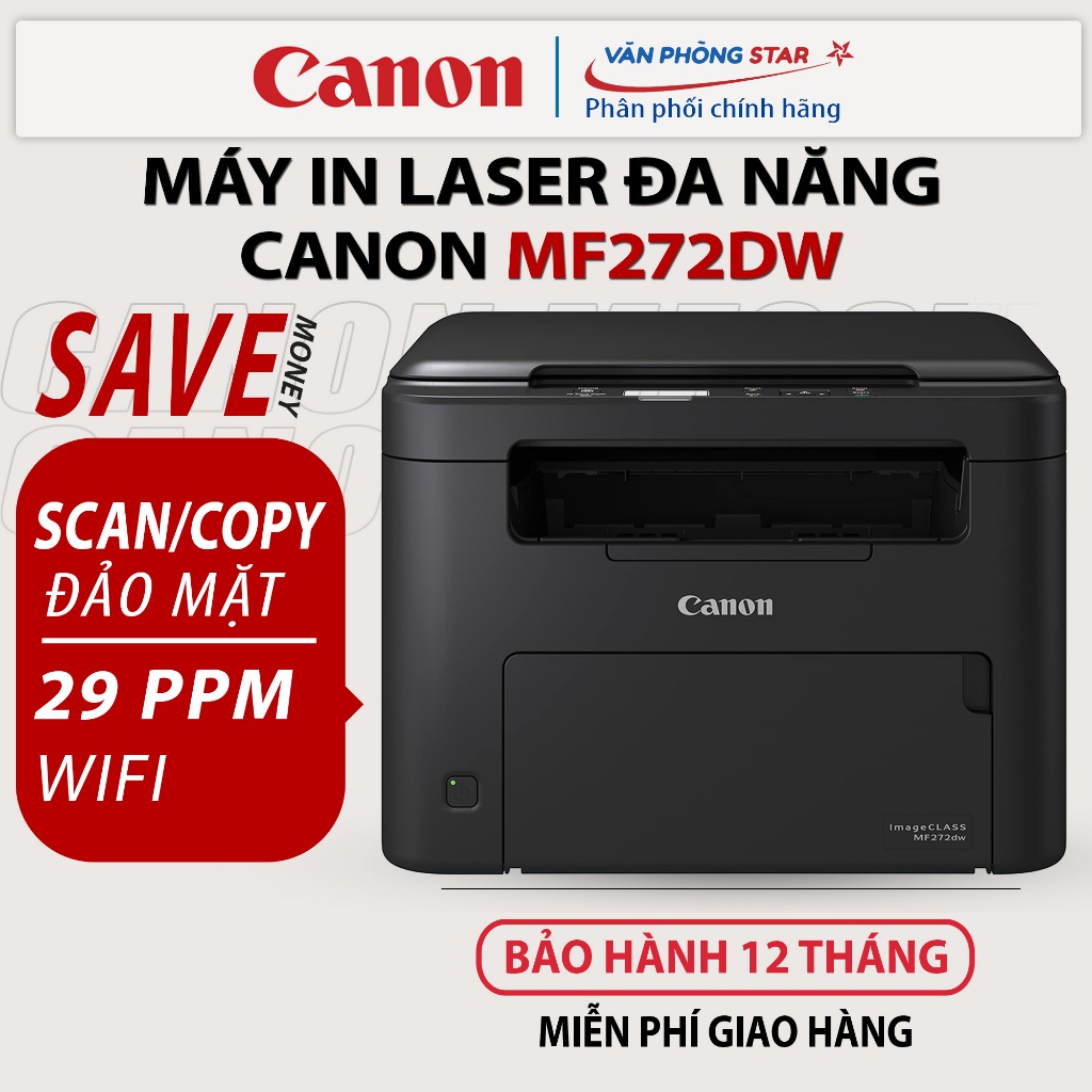 Máy in laser đa năng Canon MF272DW. Máy Scan, máy photo, máy in đảo mặt ...