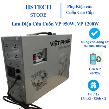 Bộ lưu điện cửa cuốn Việt Pháp 950W-1200W lưu trữ 48-72h Hstech cực xịn