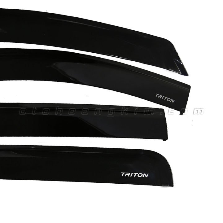 Bộ vè che mưa xe Mitsubishi Triton 2017-2023 - Vè mưa đen nhựa ABS hàng cao cấp