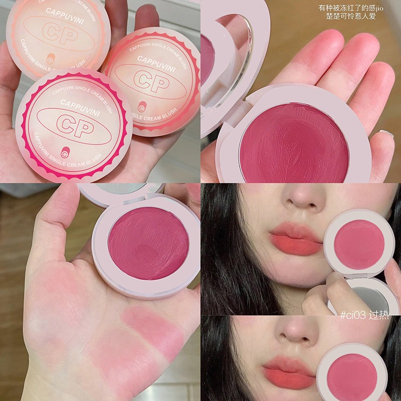Má Hồng Kem Cushion Tone Màu Dễ Dùng Cappuvini Single Cream Blush CP127