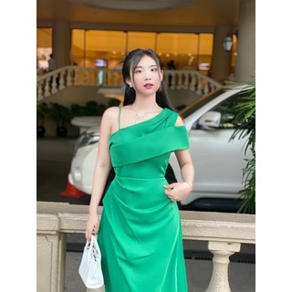 Đầm dự tiệc body thiết kế lệch vai cao cấp tặng hoa tai