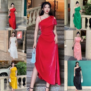 Đầm dự tiệc body thiết kế lệch vai cao cấp tặng hoa tai