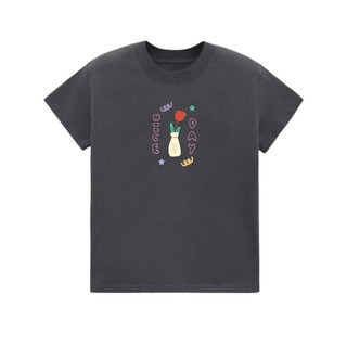 Áo thun Baby Tee in hình lọ Hoa dễ thương 100% Cotton 240gsm