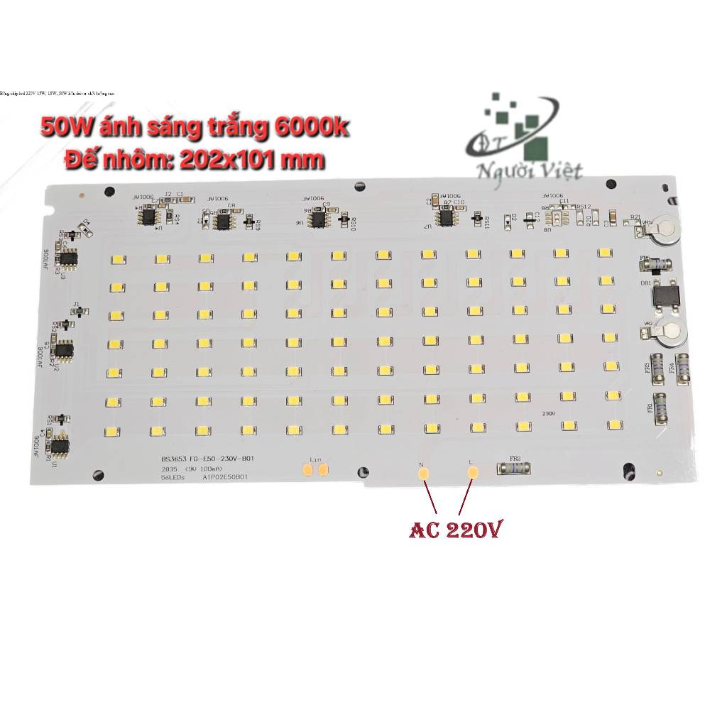 Bảng chip led 220V 15W, 18W, 50W liền driver đủ công suất chất lượng ...