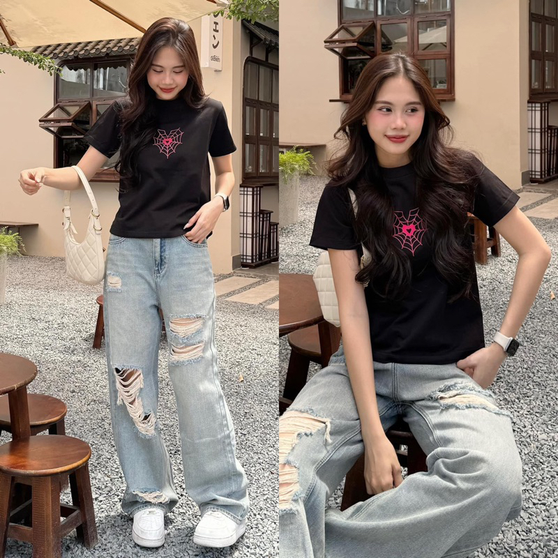[RÁCH STORE] Áo Thun - BBT - Mạng Nhện Tim | Shopee Việt Nam