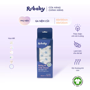 Ga Nệm Cũi Rubaby Cho bé | Chất liệu an toàn cho da | Thoáng Khí Thấm hút tốt