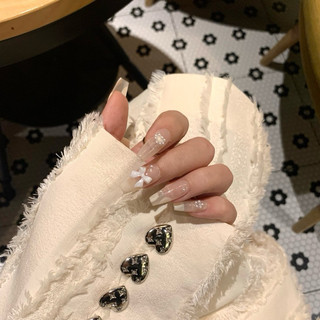 NANTY Nailbox thiết kế màu be đính nơ vẽ nhẹ nhàng  M006