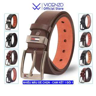 Thắt Lưng Da Nam Chính Hãng Vicenzo Dây Mềm Cao Cấp, Dây Nịt Thắt Lưng Nam Mặt Hợp Kịm