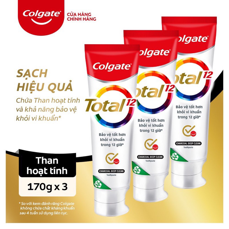 Kem đánh răng Colgate Total giảm chảy máu nướu, bảo vệ toàn diện 12 giờ COLGATE 170g