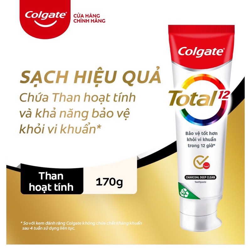 Kem đánh răng Colgate Total giảm chảy máu nướu, bảo vệ toàn diện 12 giờ COLGATE 170g