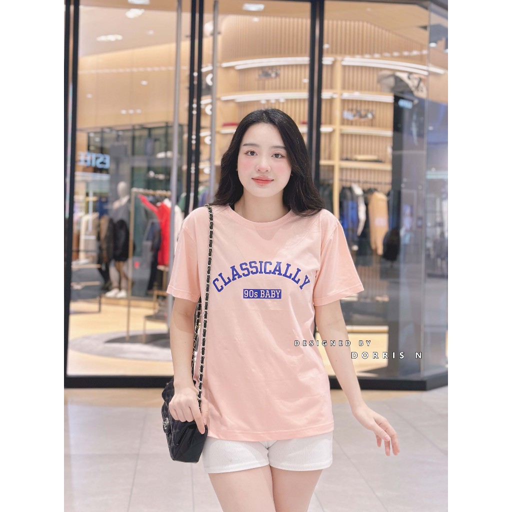 Áo Phông CLASSICALLY Cotton 100% DORRIS N Form Rộng Unisex Thiết Kế Tối Giản