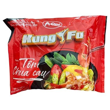 Thùng 30 gói mì Kung Fu hương vị tôm chua cay hiệu A-One 65gr