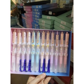 Hộp 10c bút máy bấm tẩy được công chúa 5006 tặng kèm mực xanh/đen/tím