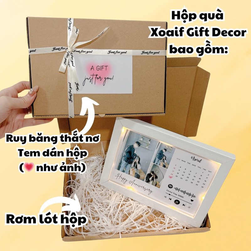 [TẶNG HỘP RƠM] Khung ảnh để bàn thiết kế làm quà tặng sinh nhật, kỉ niệm ngày yêu, quà tặng người thân