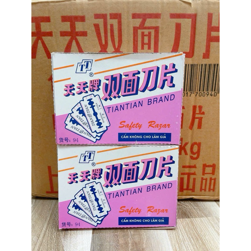 Lưỡi dao tem hồng cạo dâu (hộp 200 lưỡi)