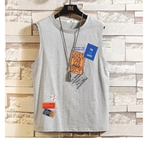 Áo Tank Top Form Thụng Họa Tiết Im So Lucky Phong Cách Đường Phố Sành Điệu Chất Liệu Cotton Khô Mềm Mịn Thoáng Mát