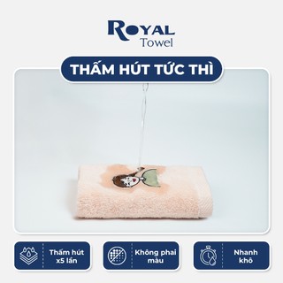 Khăn Tắm Khăn Gội Khăn Mặt Royal Towel Thêu Hình Gia Đình, Sợi Cotton Mềm Mịn, Thấm Hút Tốt, Kháng Khuẩn