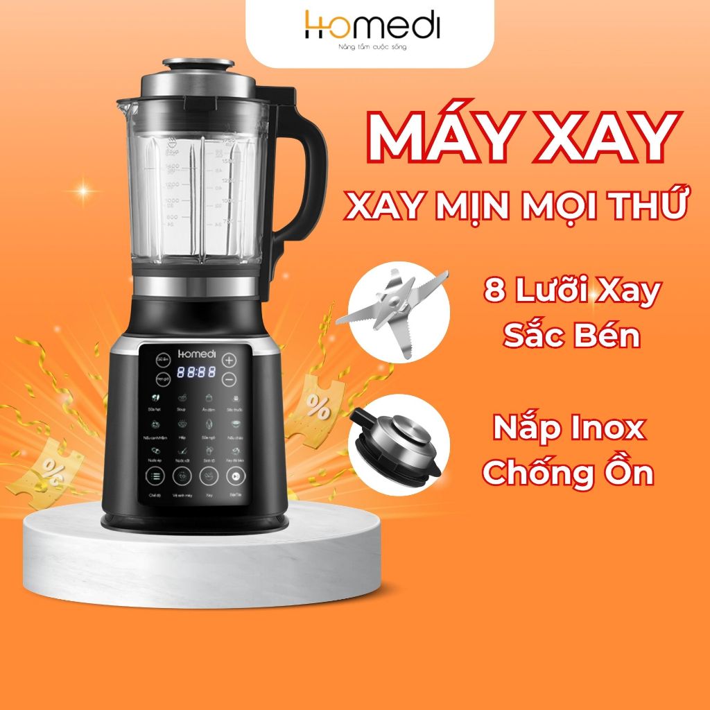 Máy Xay Sữa Hạt Homedi Công Suất 2000W Chất Liệu Thép Không Gỉ Chống ...