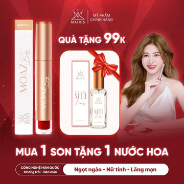 [ Tặng Nước Hoa ] Son Kem Lì Baby Moaz Mairis Hồng Đỏ Siêu Lì Không Chì-Công Nghệ Hàn Quốc-Trần Ngọc Phương Mai