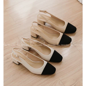 La Muse - Giày cao gót dáng slingback Choco