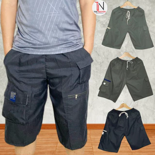 Quần Short Nam Kaki  Túi Hộp Lưng Thun Co Giãn From Rộng Thoải Mái Có Túi Khóa Kéo . - tannguyen_store