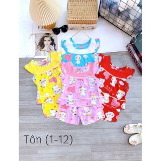 Bộ cộc tay chất tole , lanh mặc nhà cho bé trai và bé gái