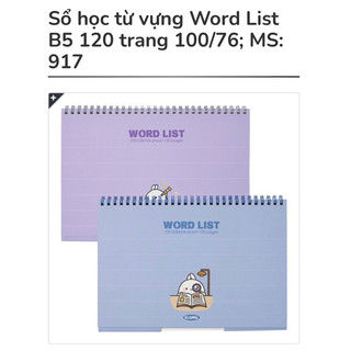 KLONG - Sổ Học Từ Vựng Word List B5 120 Trang 100/76; MS: 917 🌼 Bujo, Vocabulary Learning, Practice