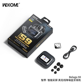 Tai nghe Bluetooth TWS Wekome Beluga S9 V5.4, Chống ồn ANC và ENC, pin 6H, màn hình LCD điều khiển