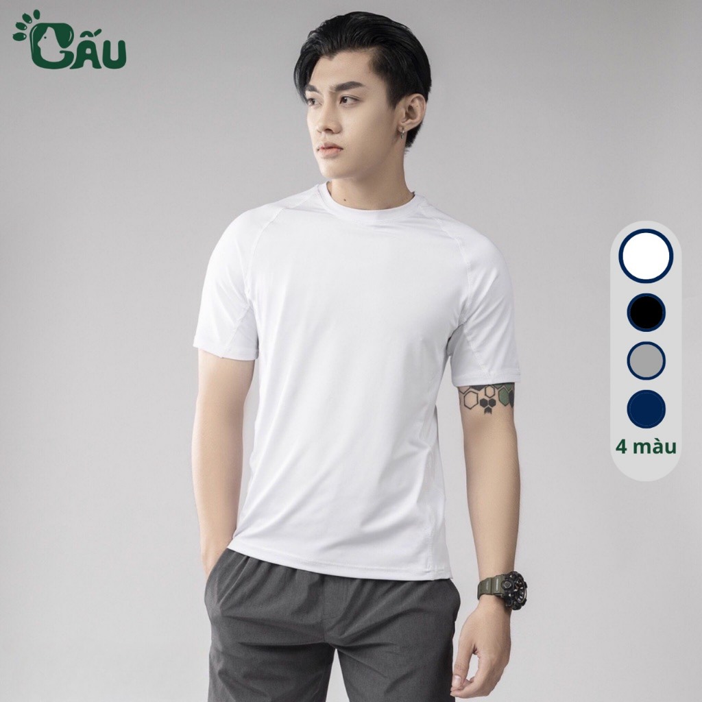 Ảnh Áo thun nam Gấu 194 vải thun lạnh co dãn 4 chiều, phong cách thể thao - gym - bóng đá, from slim fit - TNRL 3