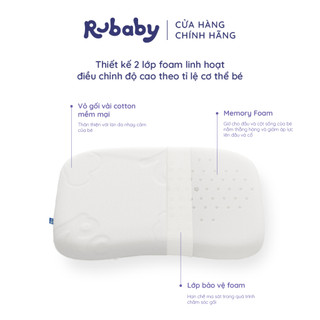 Gối Em Bé Rubaby (5-12 Tuổi) | Gối Memory Foam Êm Ái | Nâng Đỡ Cổ Vai Gáy | An Toàn Cho Bé
