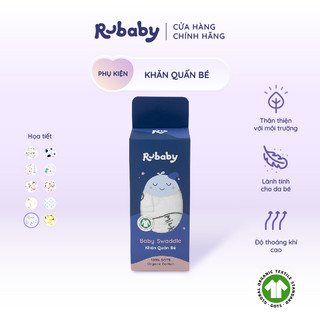 Khăn Quấn Em Bé 100% Cotton Tự Nhiên Rubaby | Chứng nhận GOTS| Mềm Mại Thoáng Mát Thấm Hút Tốt | Nhiều Màu Và Họa Tiết