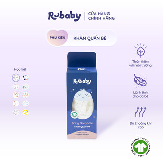 Khăn Quấn Em Bé 100% Cotton Tự Nhiên Rubaby | Chứng nhận GOTS| Mềm Mại Thoáng Mát Thấm Hút Tốt | Nhiều Màu Và Họa Tiết