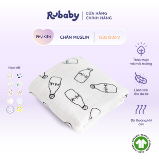 Chăn Em Bé Muslin 100% Cotton Hữu Cơ Tự Nhiên Rubaby | Chứng nhận GOTS | Mềm Mại Thoáng Mát | Giúp Bé Giấc Ngủ Sâu