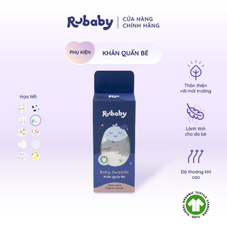 Khăn Quấn Em Bé 100% Cotton Tự Nhiên Rubaby | Chứng nhận GOTS| Mềm Mại Thoáng Mát Thấm Hút Tốt | Nhiều Màu Và Họa Tiết