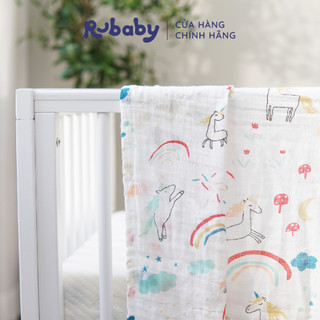Chăn Em Bé Muslin 100% Cotton Hữu Cơ Tự Nhiên Rubaby | Chứng nhận GOTS | Mềm Mại Thoáng Mát | Giúp Bé Giấc Ngủ Sâu