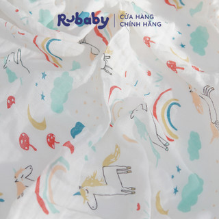 Chăn Em Bé Muslin 100% Cotton Hữu Cơ Tự Nhiên Rubaby | Chứng nhận GOTS | Mềm Mại Thoáng Mát | Giúp Bé Giấc Ngủ Sâu