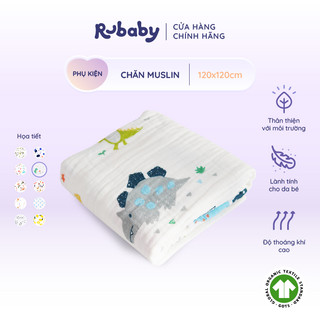 Chăn Em Bé Muslin 100% Cotton Hữu Cơ Tự Nhiên Rubaby | Chứng nhận GOTS | Mềm Mại Thoáng Mát | Giúp Bé Giấc Ngủ Sâu