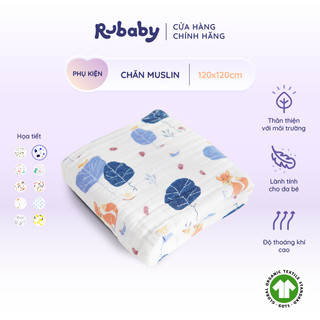 Chăn Em Bé Muslin 100% Cotton Hữu Cơ Tự Nhiên Rubaby | Chứng nhận GOTS | Mềm Mại Thoáng Mát | Giúp Bé Giấc Ngủ Sâu
