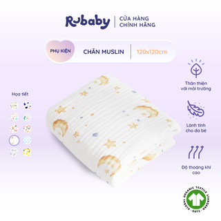 Chăn Em Bé Muslin 100% Cotton Hữu Cơ Tự Nhiên Rubaby | Chứng nhận GOTS | Mềm Mại Thoáng Mát | Giúp Bé Giấc Ngủ Sâu