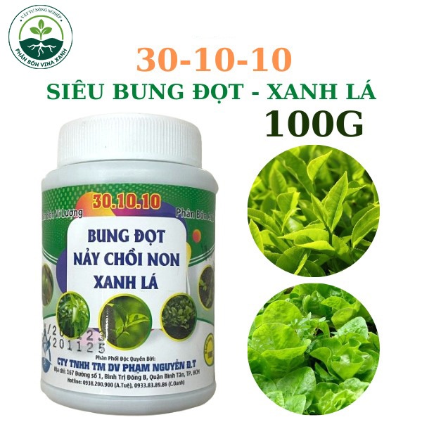 Phân NPK 30-10-10 giúp dưỡng cây, nảy chồi, xanh lá hũ 100g | Shopee ...