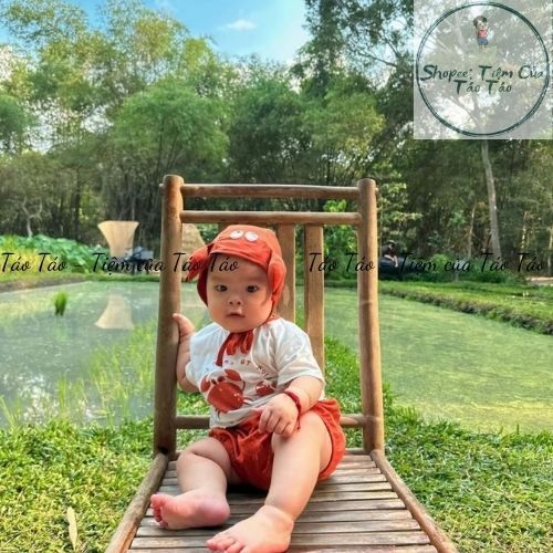 ( Hàng có Sẵn )Set Bộ 4 chi tiết cho bé hình ngộ nghĩnh vải cotton thoáng mát cho bé 4-12kg