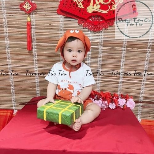 ( Hàng có Sẵn )Set Bộ 4 chi tiết cho bé hình ngộ nghĩnh vải cotton thoáng mát cho bé 4-12kg