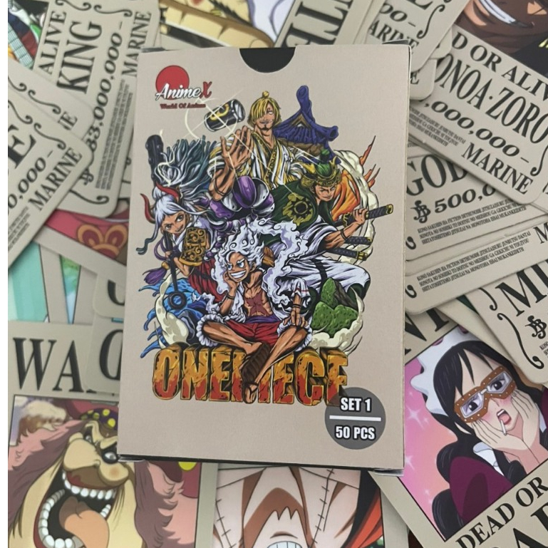 Hộp 50 Thẻ Bài Truy Nã One Piece Kích Thước 6x9cm - Đảo Hải Tặc -Wanted Card - Hàng Độc Quyền AnimeX