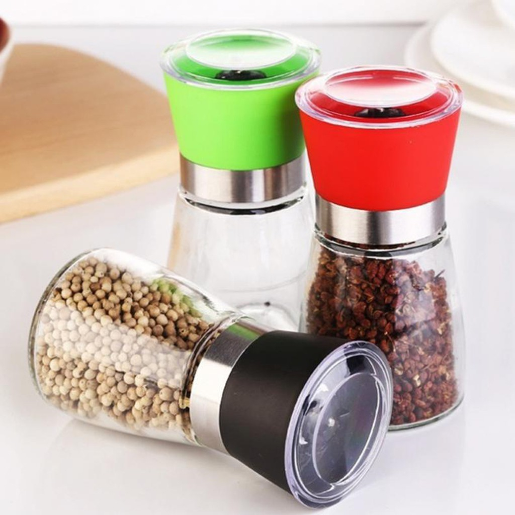 Lọ Xay Tiêu, Cối Xay Tiêu, Xay Hạt Cầm Tay Siêu Nhanh Bằng Inox, Thủy Tinh,Lọ Say Tiêu Inox - 32429