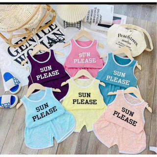 [GIÁ SỐC ]  COMBO 5 bộ quần áo ba lỗ sun chất liệu cotton cho bé trai bé gái in sun màu ngẫu nhiên - BABYKIDS
