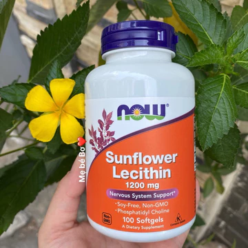 Viên uống thông tắc tia sữa Now Sunflower Lecithin 1200mg, Mỹ USA 100viên