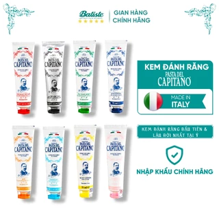 Kem Đánh Răng Trắng Răng Pasta Del Capitano Toothpaste Italy Giải Quyết Các Vấn Đề Răng Miệng, Trắng Sáng Tự Nhiên 75ml